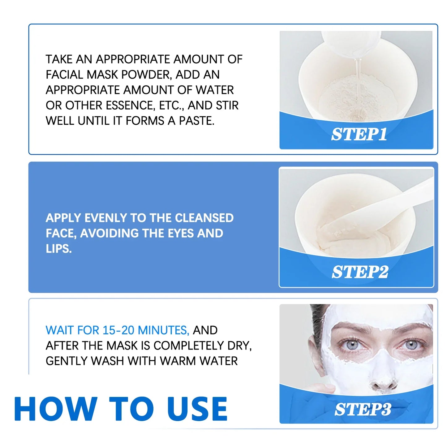 100g Hyaluronic Acid Powder with Hydrating, Smoothing , Brightening Mask to reduce Wrinkles , Repair Skin