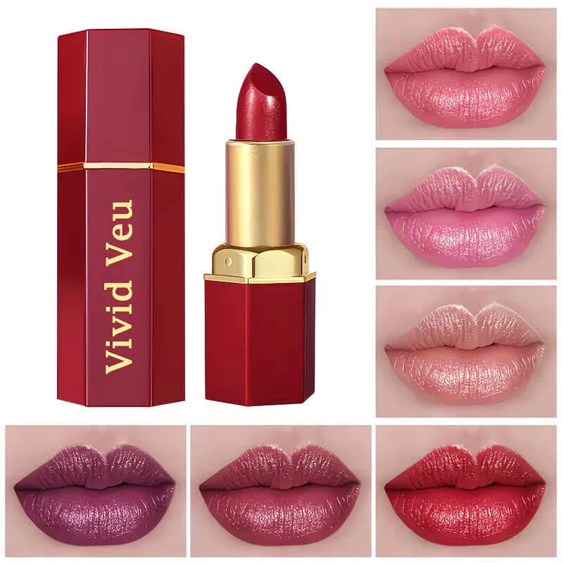 Luxurious 6-Piece Matte Lipstick Set: Long-lasting and highly pigmented, featuring a creamy-smooth texture suitable for all skin tones—perfect for both everyday wear and festive party looks.