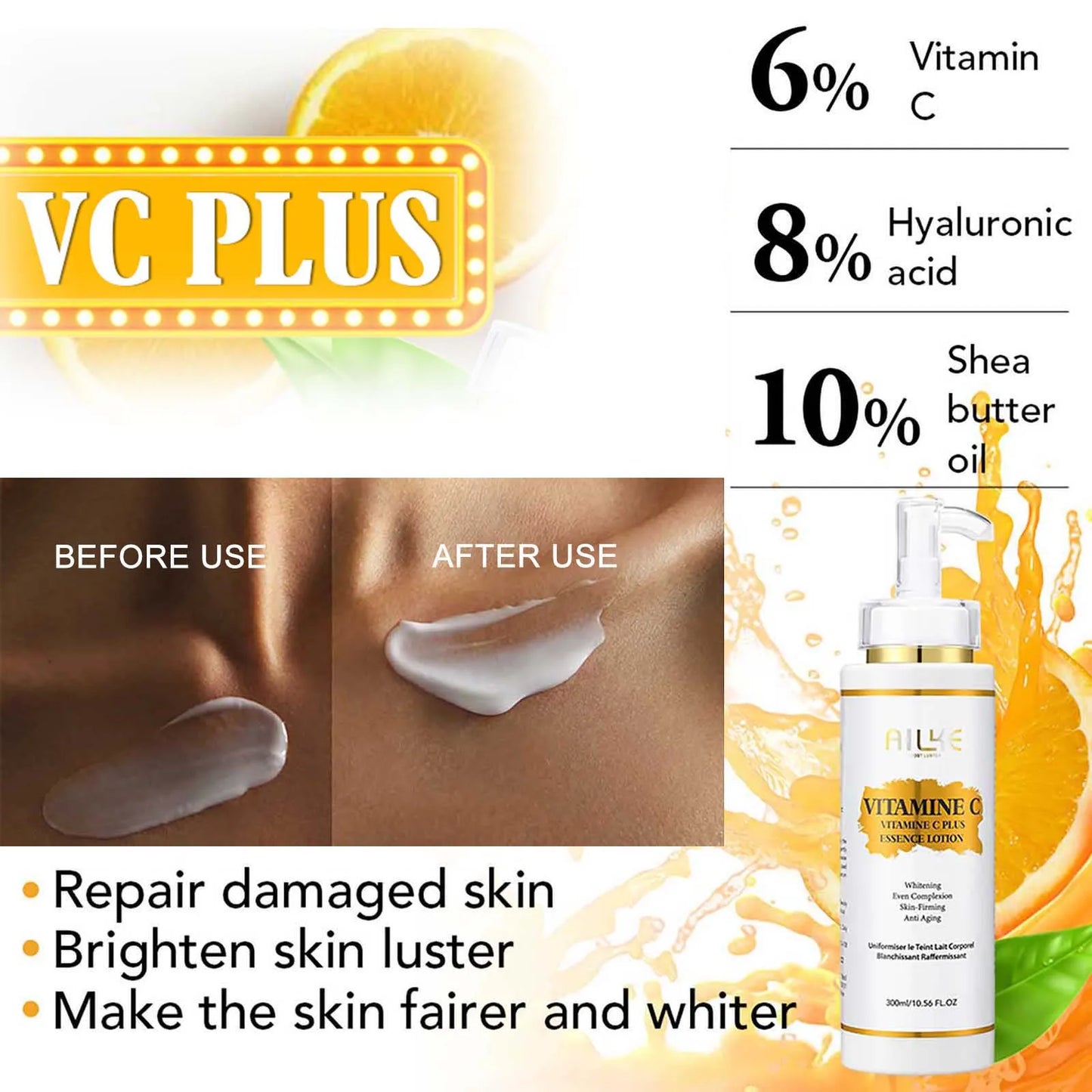 Vitamin C Whitening Serum, Remove Dark Spots, Moisturizing, Anti-Aging & Wrinkle, and Beauty Skin Care Cosmetics