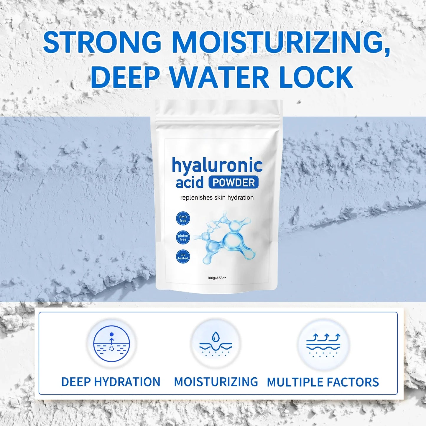 100g Hyaluronic Acid  Powder with Hydrating,  Smoothing , Brightening Mask  to reduce  Wrinkles , Repair Skin