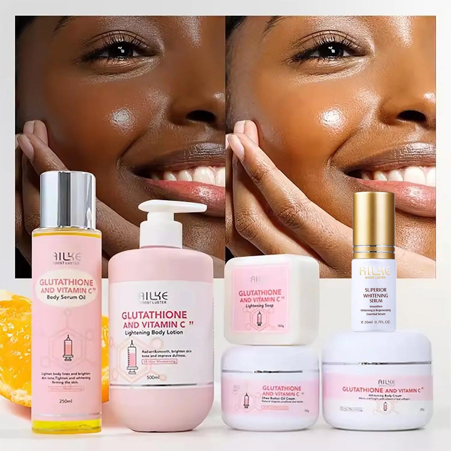 Black Spots Facial Skin Care Lotion. Moisturizing and Lightening Body Cream with  Glutathion ,