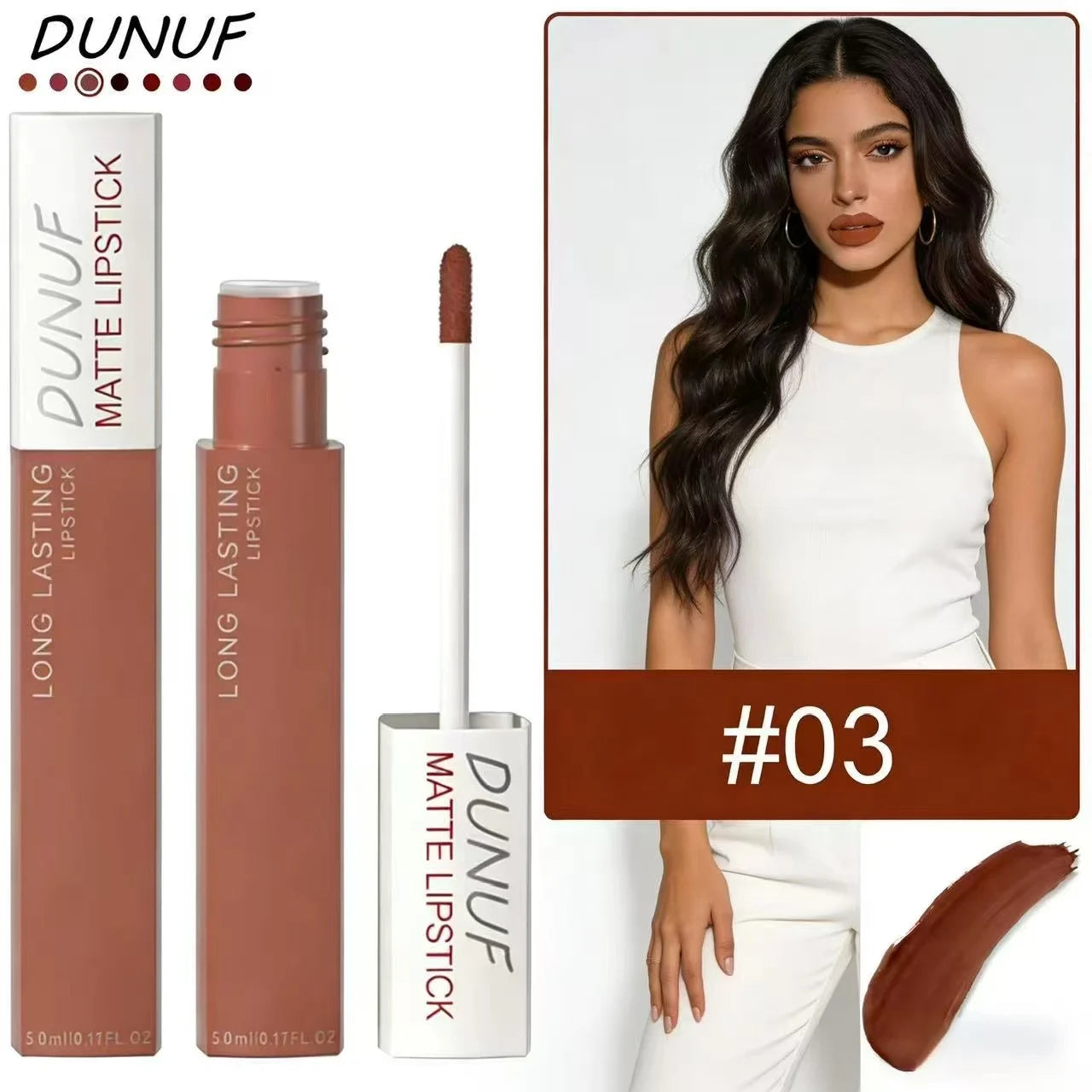 8pc/set Long-Lasting Lip Gloss . Matte,  Waterproof Lipstick with Non-transfer and Highly Pigmented Nude Re  Makeup