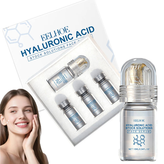 Hyaluronic Acid  Face Serum with Roller Microneedle with  Moisturizing Anti-Wrinkle Facial Serum