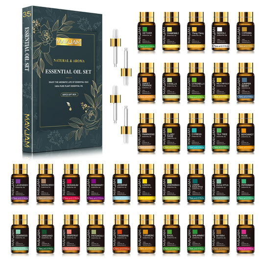 35pcs/set Essential Oils For Humidifiers, Diffuser Burners, Scented Candles,  Soaps, and Air Fresheners