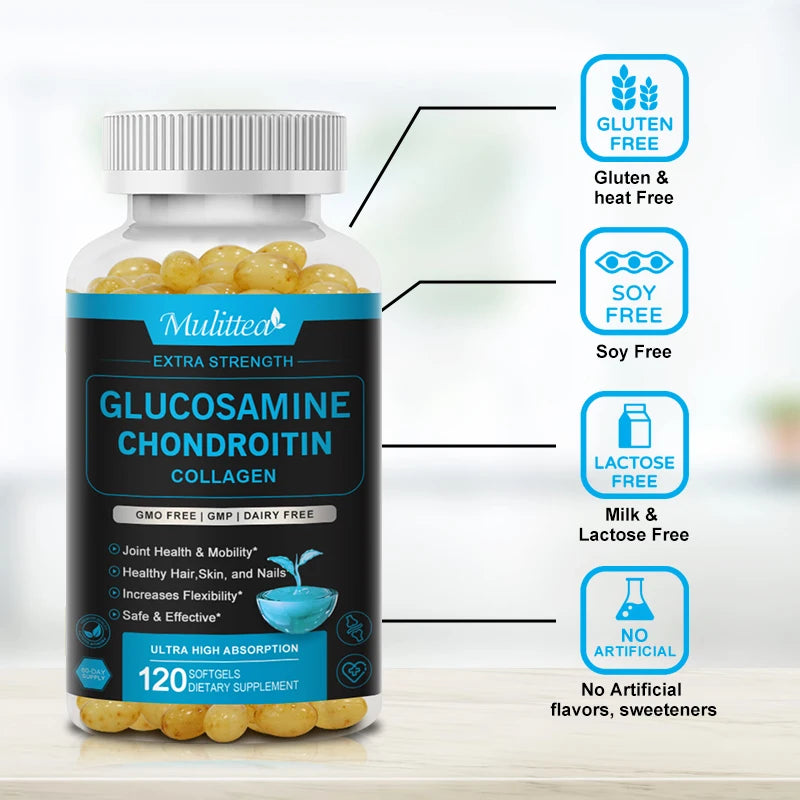 Mulittea Glucosamine Chondroitin for help in Joint & Knee Pain . Improves Discomfort of Bones and  Joint Mobility