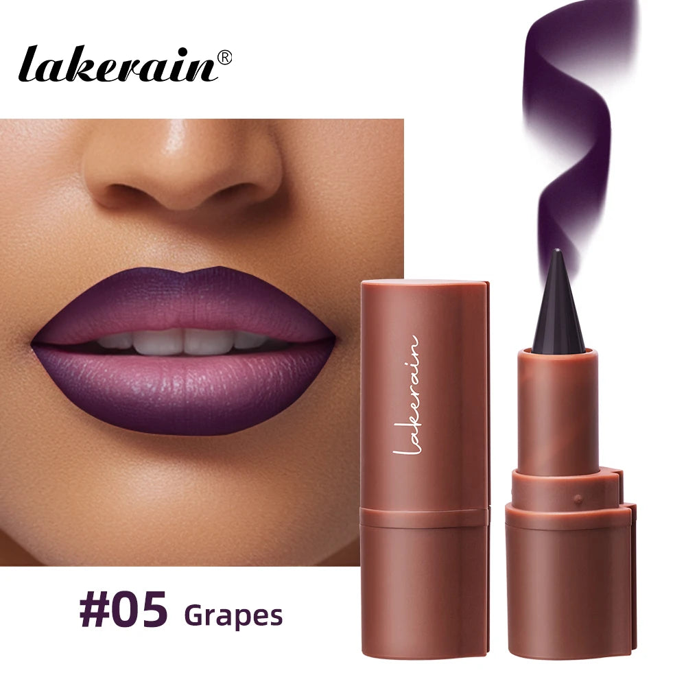 Matte Black & Brown Velvet Lipstick , Waterproof , Non Stickywith  Contouring Tint Lipliner. 6 Colors