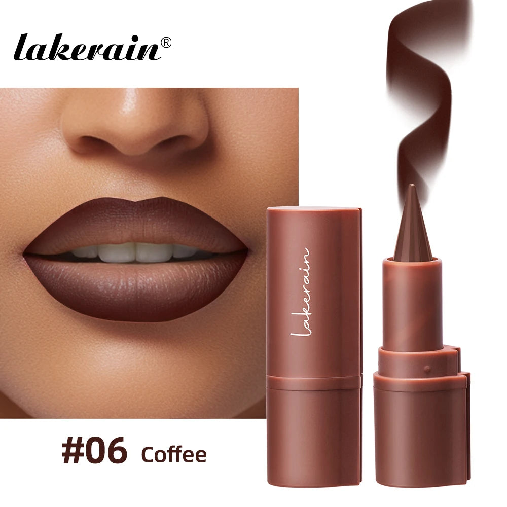 Matte Black & Brown Velvet Lipstick , Waterproof , Non Stickywith  Contouring Tint Lipliner. 6 Colors