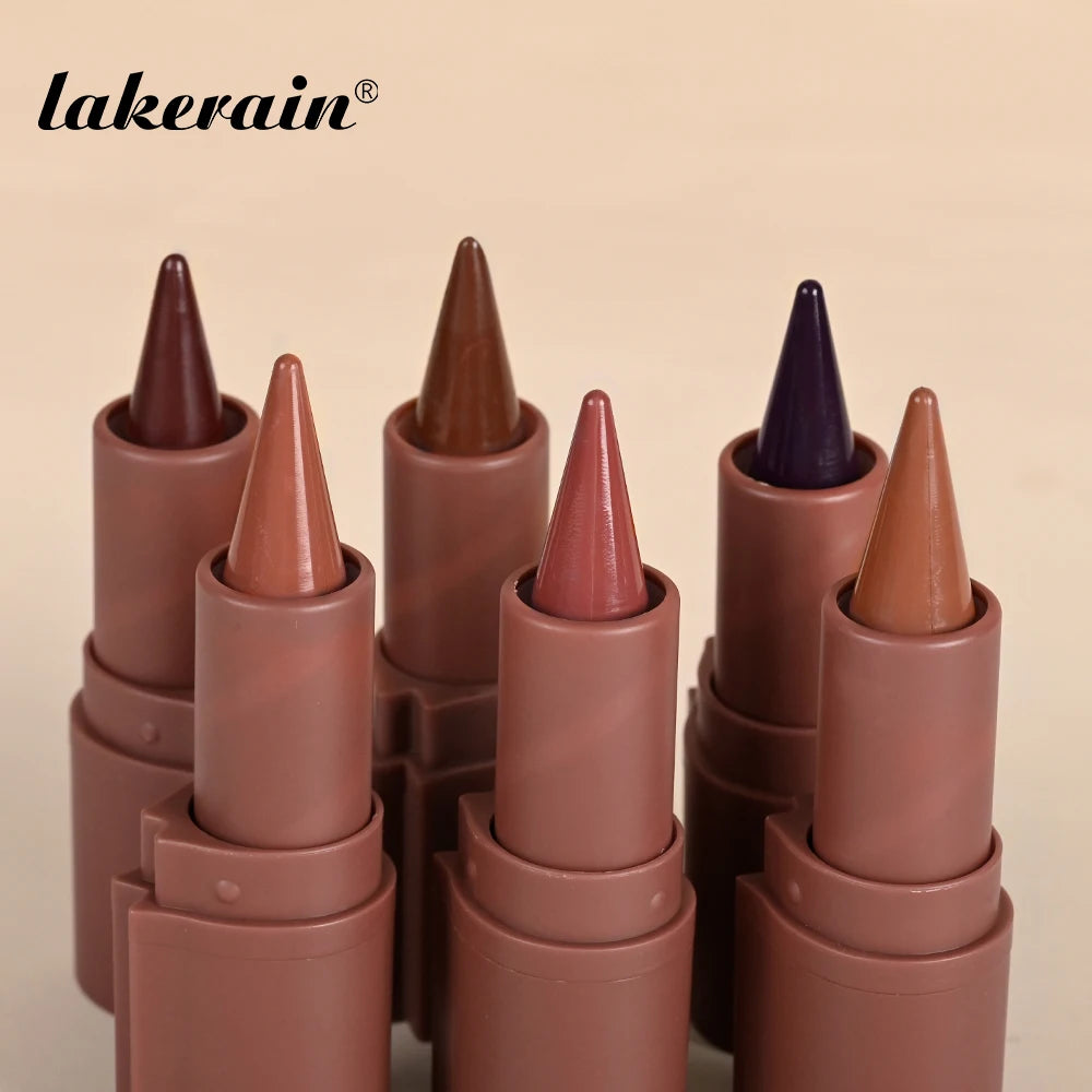 Matte Black & Brown Velvet Lipstick , Waterproof , Non Stickywith  Contouring Tint Lipliner. 6 Colors
