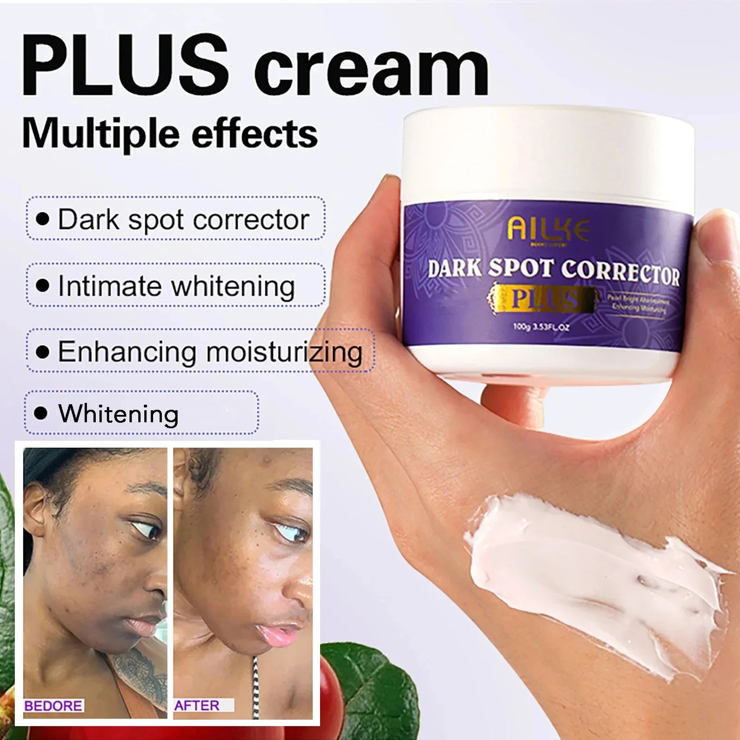 Glutathione Whitening Cream with Advanced Lightening Lotion. Glowing Cream  to reduce dark spots and even skin tones for all skin types