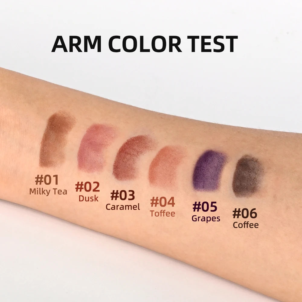 Matte Black & Brown Velvet Lipstick , Waterproof , Non Stickywith  Contouring Tint Lipliner. 6 Colors