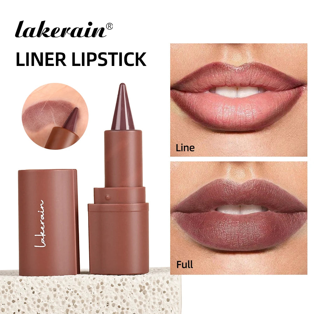 Matte Black & Brown Velvet Lipstick , Waterproof , Non Stickywith  Contouring Tint Lipliner. 6 Colors