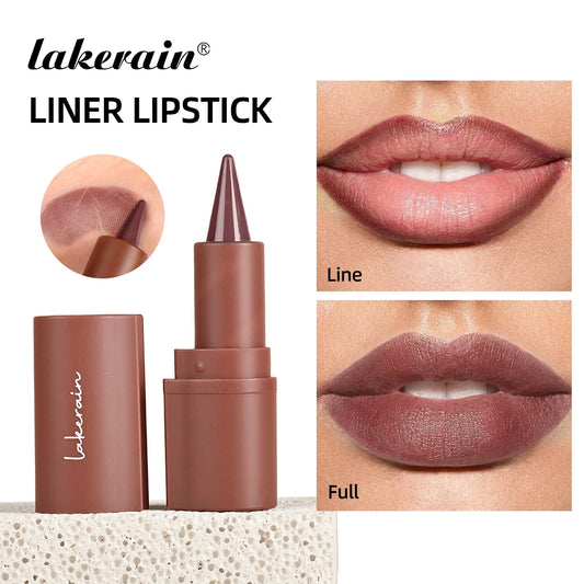 Matte Black & Brown Velvet Lipstick , Waterproof , Non Stickywith  Contouring Tint Lipliner. 6 Colors