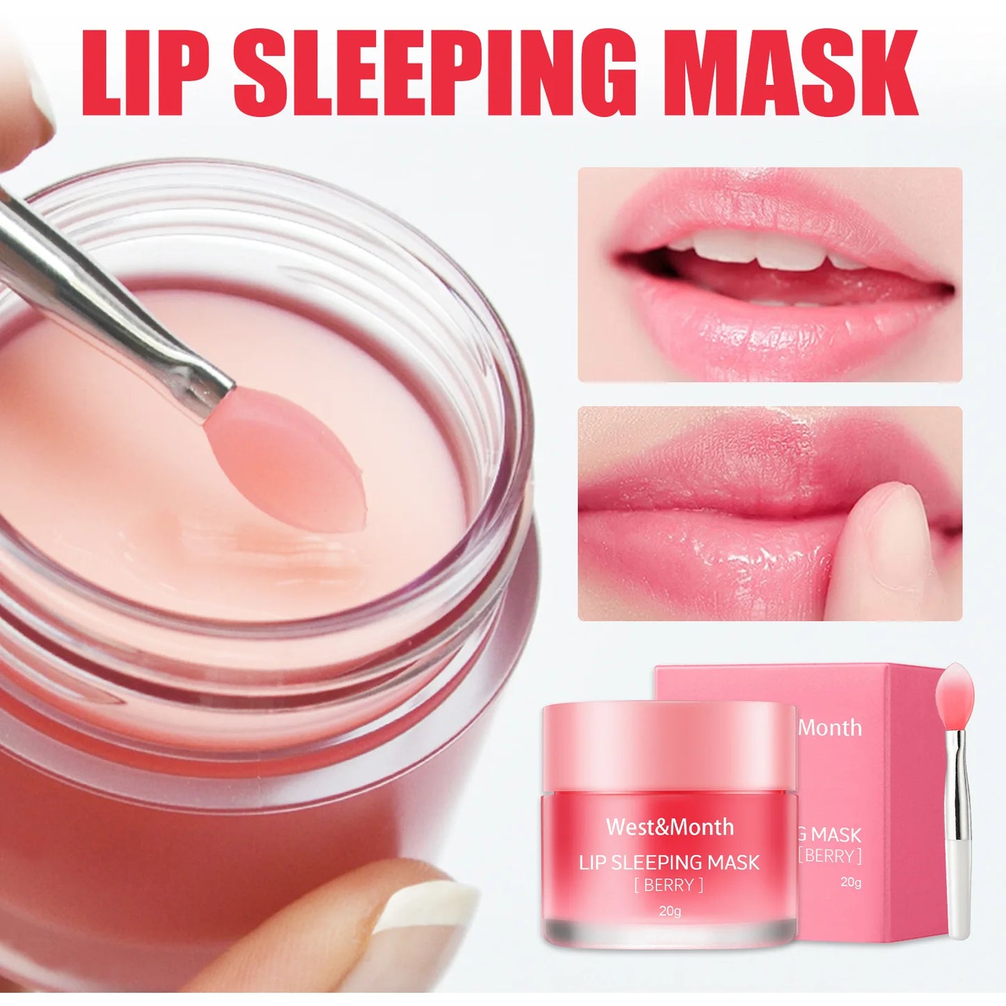 West&Month Lip-Sleeping Mask.  Cracking , Dry lip Exfoliant Treatment .  Dead Skin Remover with Nourishing , Jelly Lip Mask
