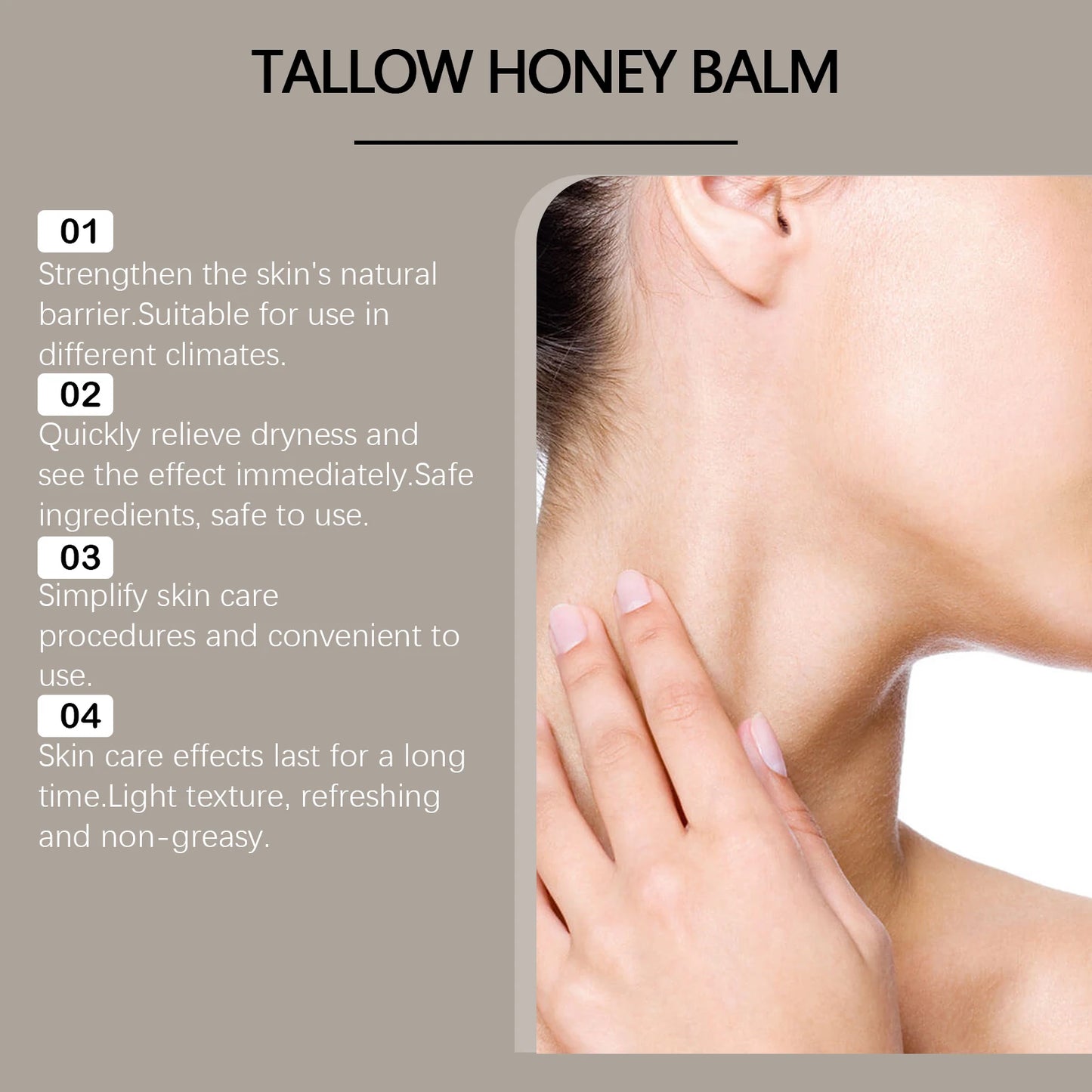 Tallow and Honey Balm for Face and Body.  Natural Whipped Hydrating Lotion for massage and Brightening Skin Care for Face and Body with  Deep Moisturizer Cream