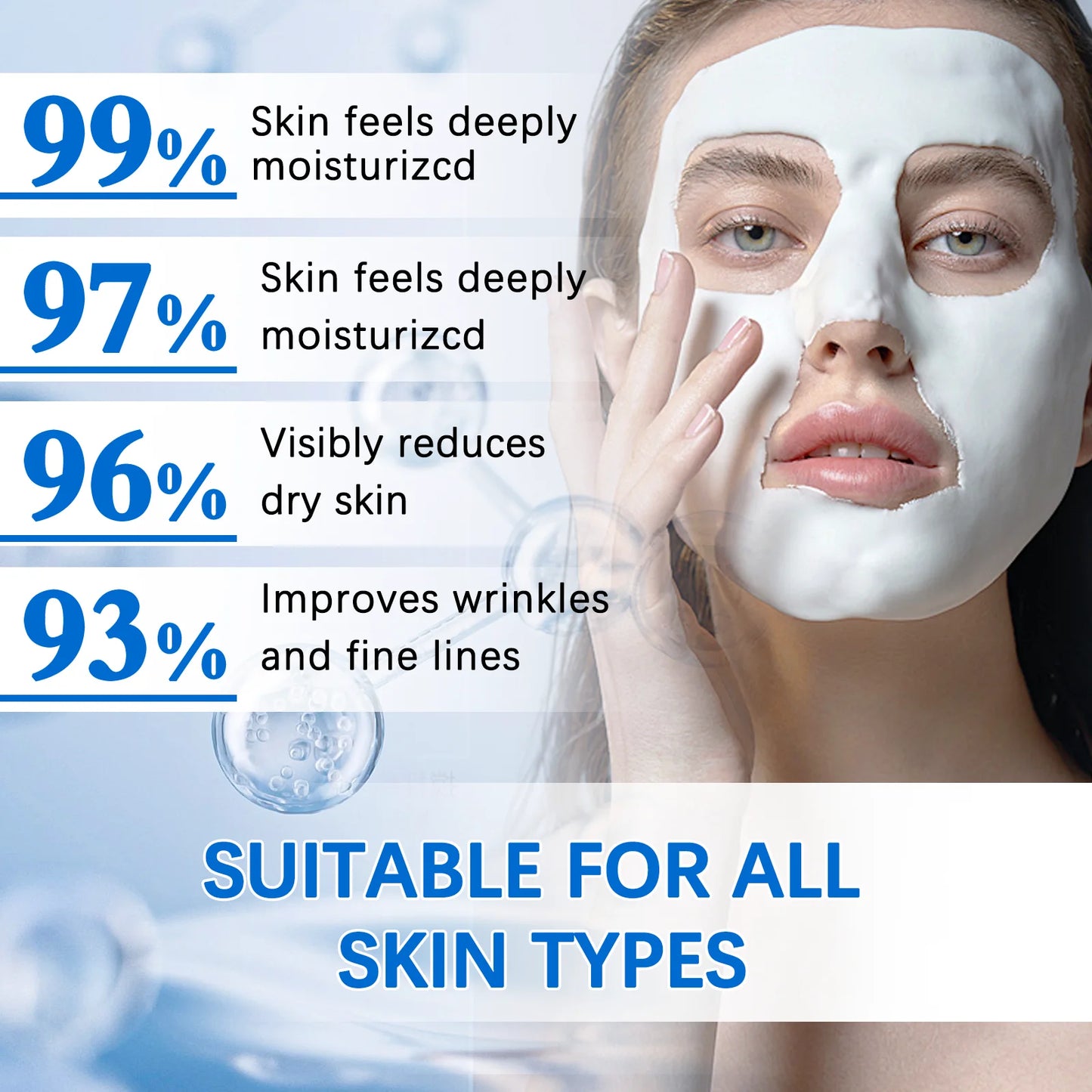 100g Hyaluronic Acid  Powder with Hydrating,  Smoothing , Brightening Mask  to reduce  Wrinkles , Repair Skin