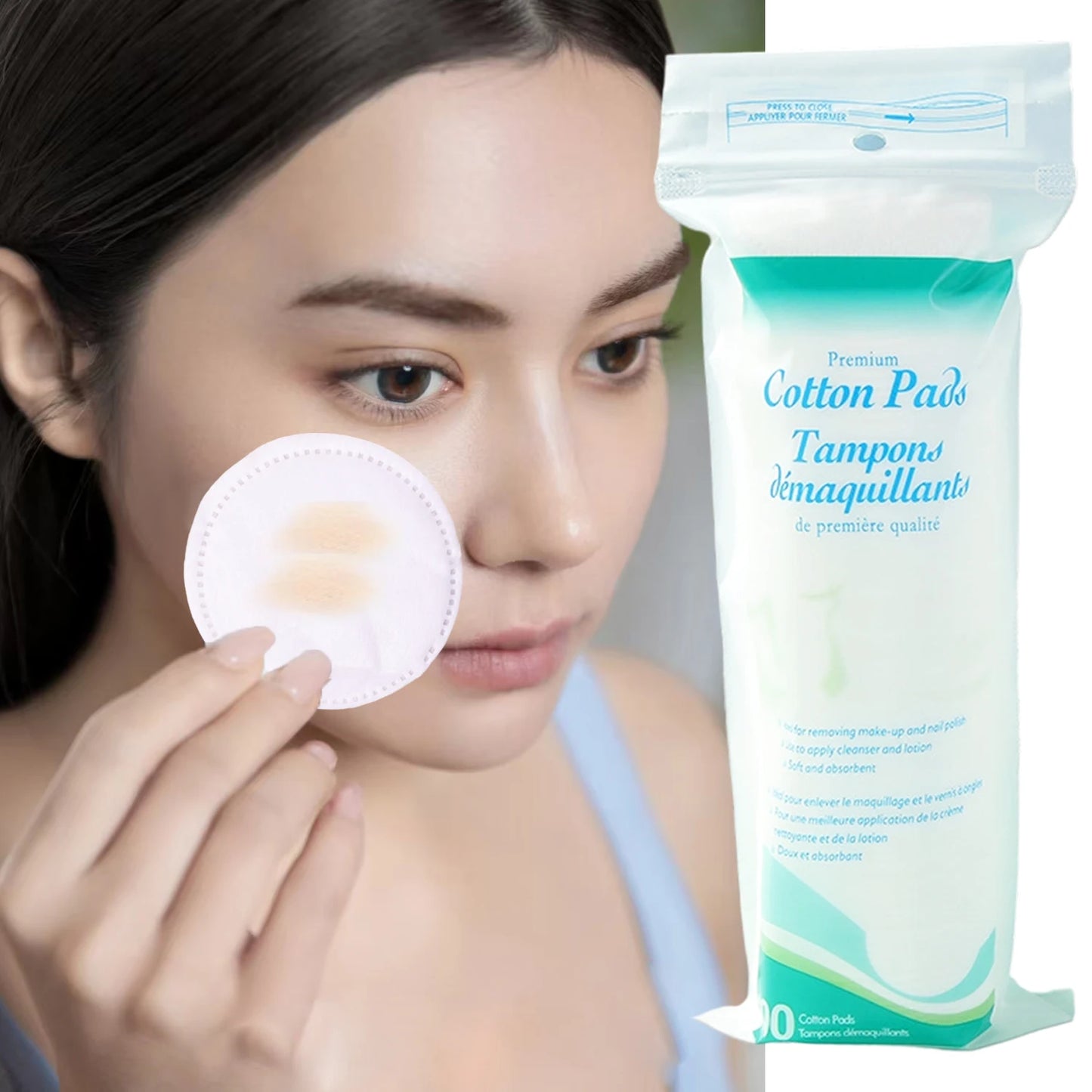 Disposable,Breathable and Non irritating Circular Makeup Remover Pads for Daily Use